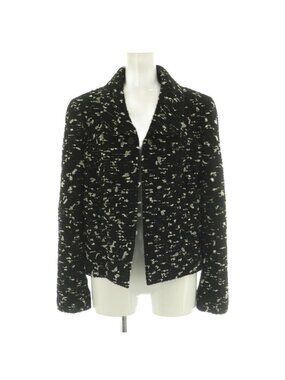 Chanel Tweed Jacket Outer Wool 40 Black